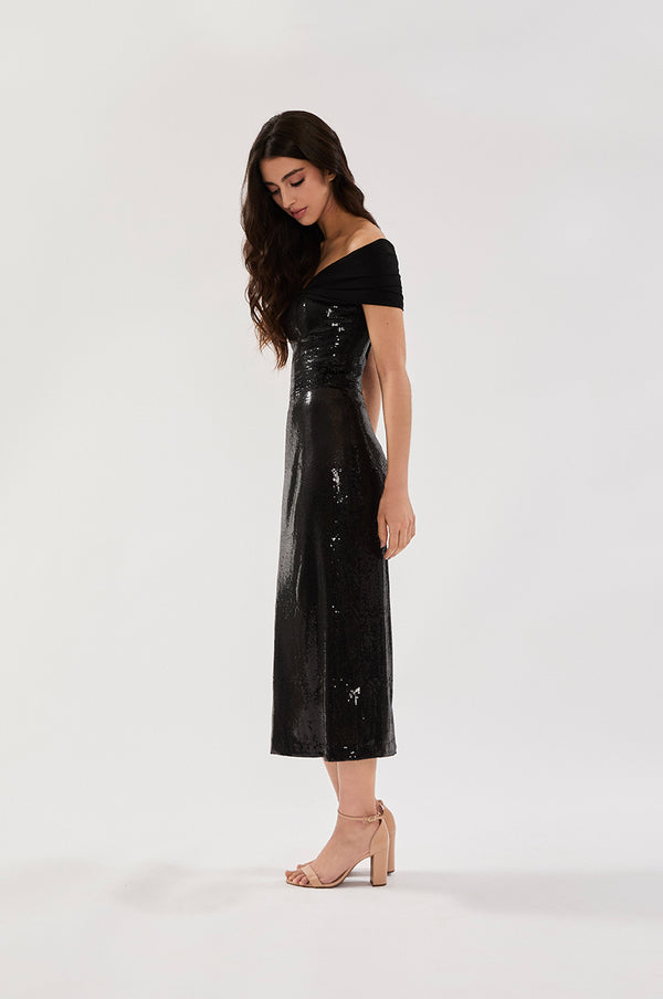 SAIA LÁPIS MIDI PAETÊ PRETO