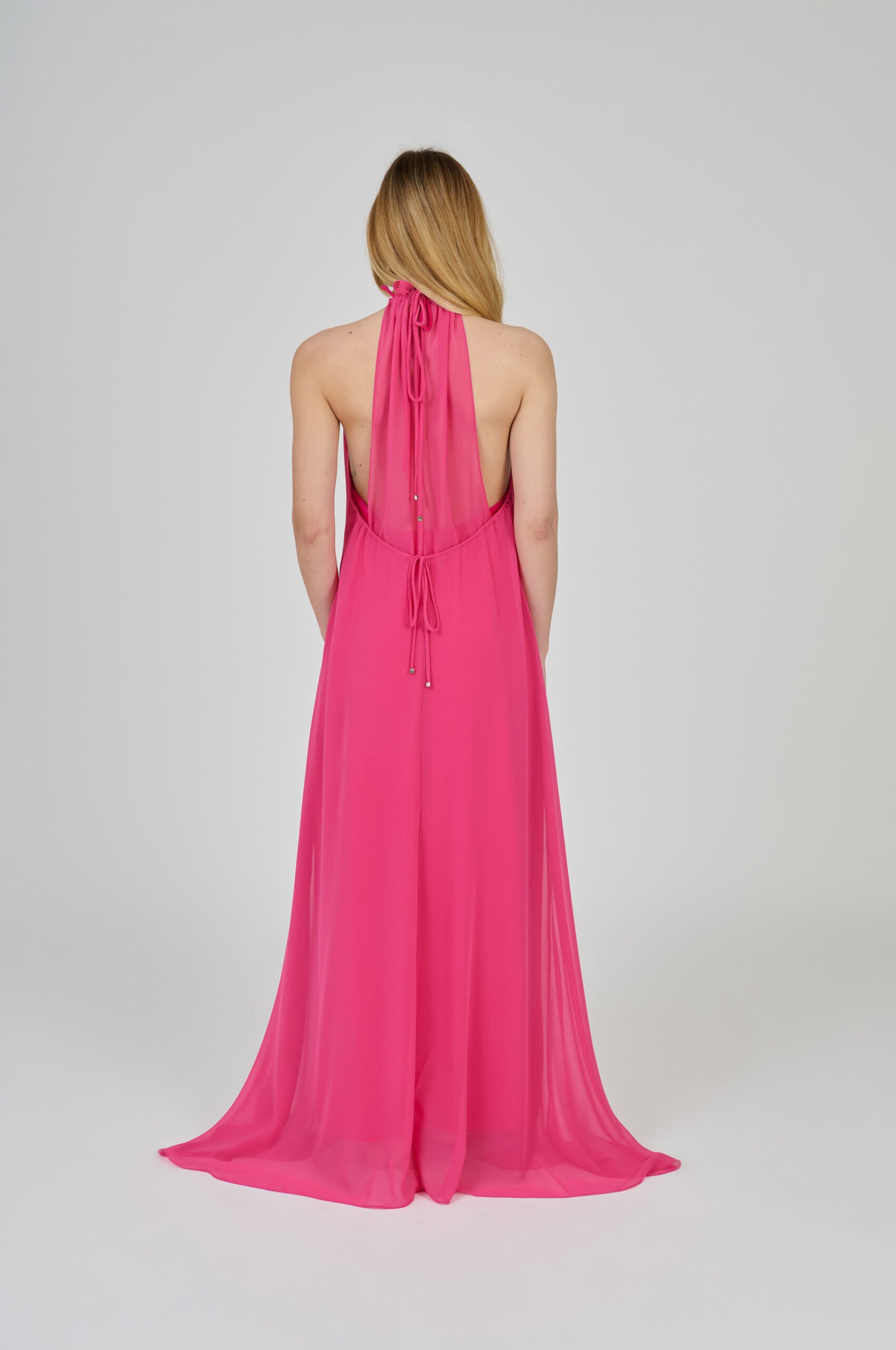 VESTIDO LONGO FLUÍDO DECOTE NADADOR PINK - Imagem 4