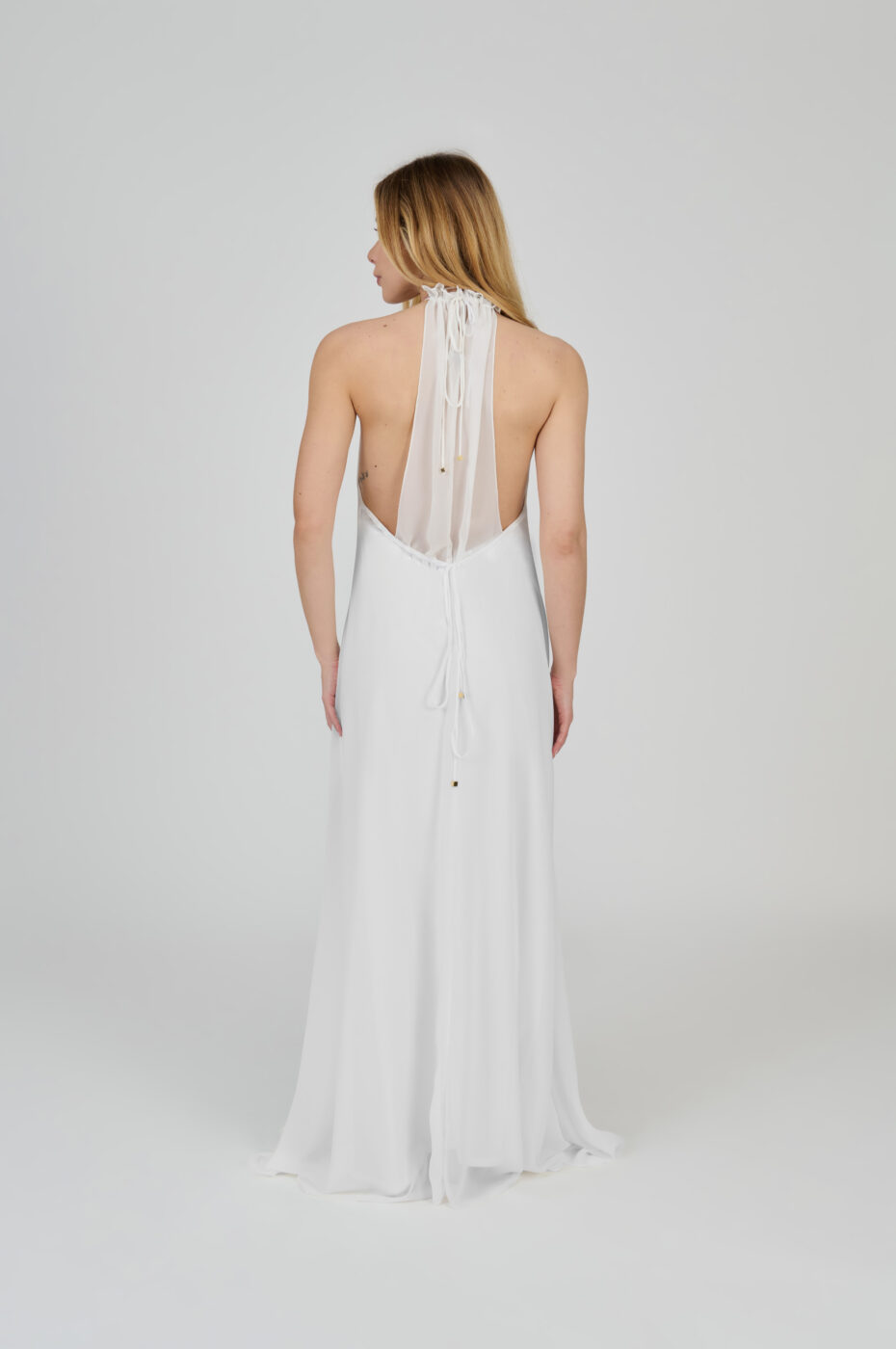 VESTIDO LONGO FLUÍDO DECOTE NADADOR BRANCO