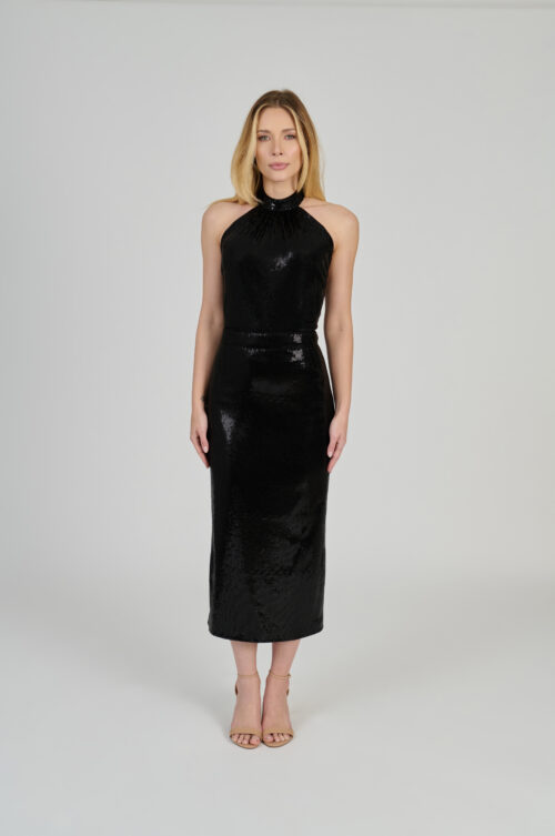 SAIA LÁPIS MIDI PAETÊ PRETO