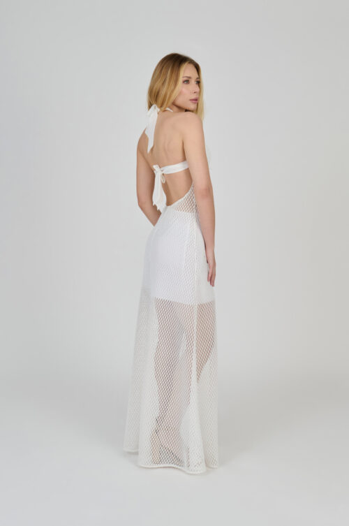 Alternative view of VESTIDO LONGO FRENTE ÚNICA EM TELA BRANCA